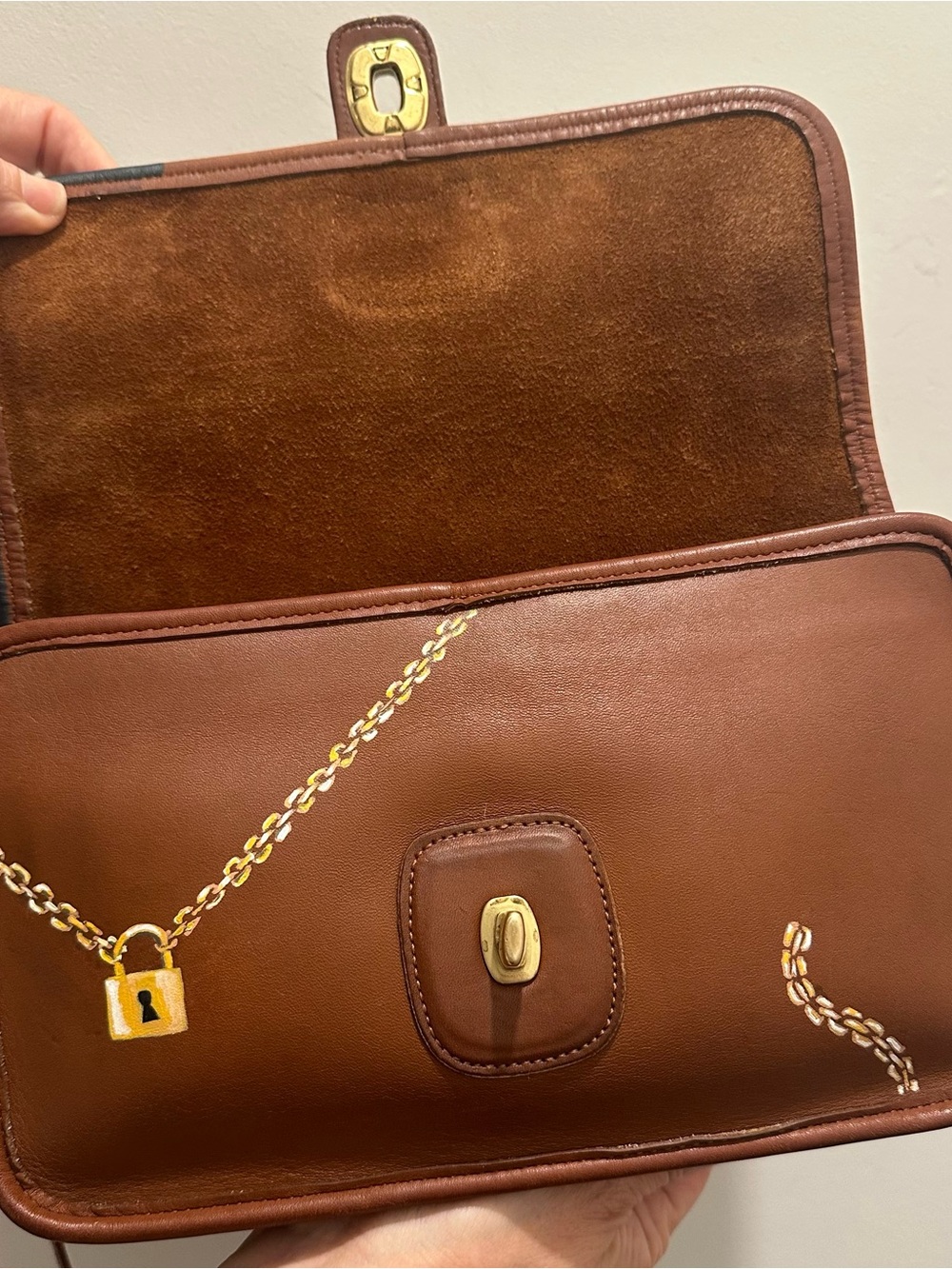 Vintage coach British tan clutch - Picture 5 of 12